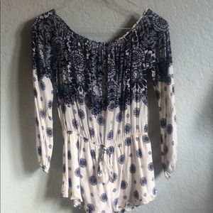 Romper by Tris Design blue and white pattern M